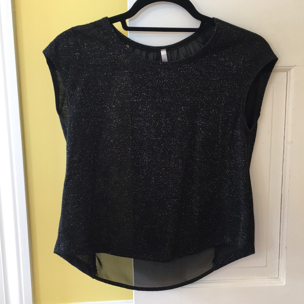 Black top with silver sparkle